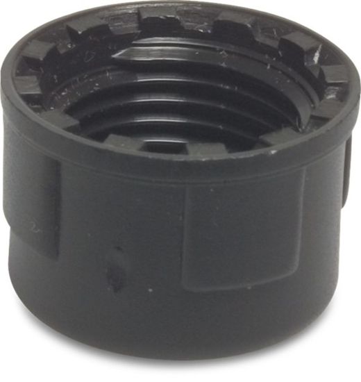 Afbeeldingen van Eindkap PP zwart 1" binnendraad 10bar