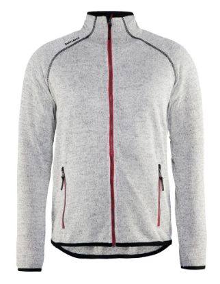 Afbeeldingen van BLÅKLÄDER Gebreid vest 4942 grijs mêlee/rood S