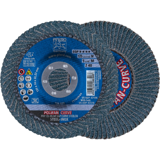 Afbeeldingen van PFERD Lamellenschijf RVS POLIFAN 125X22,2MM Z40