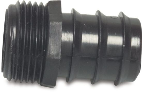 Afbeeldingen van Slangtule PP zwart 3"X90MM buitendraad/barbed 4bar