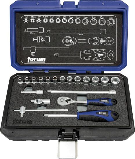 Afbeeldingen van FORUM Dopsleutelset ¼" 19x
