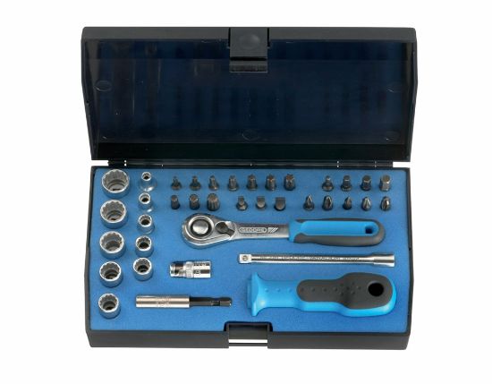 Afbeeldingen van GEDORE Dopsleutelset ¼" D 20 KAU-20 UD-IN-IS-PH-PZ-TX 37x