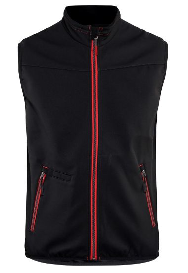 Afbeeldingen van BLÅKLÄDER Softshell bodywarmer 3850 zwart/rood 2XL