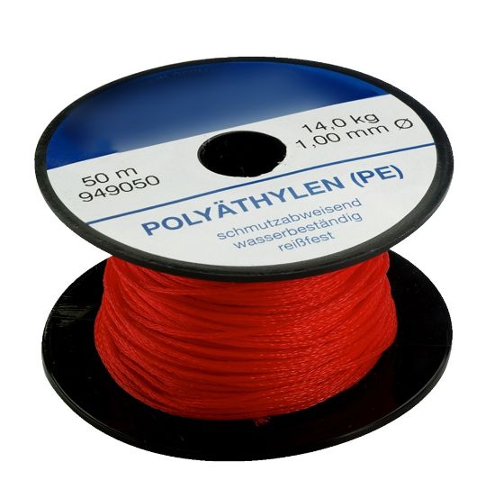 Afbeeldingen van JUNG Schietloodkoord rood 1MM 50M