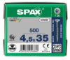 Afbeeldingen van SPAX Spaanplaatschroef verzonkenkop WIROX deeldraad T20 4,5X35MM