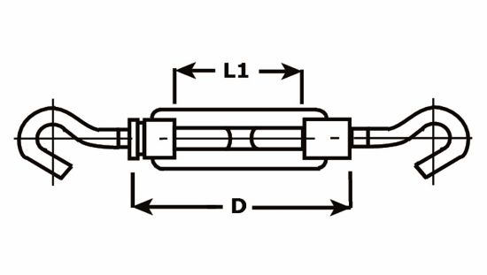 Afbeeldingen van DX Spanschroef haak-haak handelsuitvoering