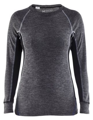 Afbeeldingen van BLÅKLÄDER Onderhemd dames 100% merino WARM 7200 medium grijs/zwart 2XL