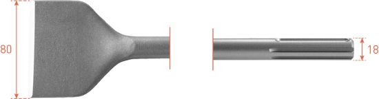 Afbeeldingen van ROTEC Spadebeitel SDS-Max 80X300MM