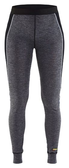 Afbeeldingen van BLÅKLÄDER Lange onderbroek dames 100% merino WARM 7201 medium grijs/zwart M