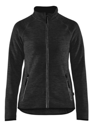 Afbeeldingen van BLÅKLÄDER Gebreid vest dames 4912 antraciet/wit 2XL