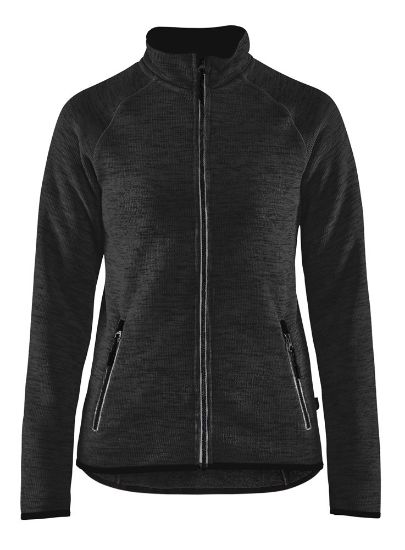 Afbeeldingen van BLÅKLÄDER Gebreid vest dames 4912 antraciet/wit XS