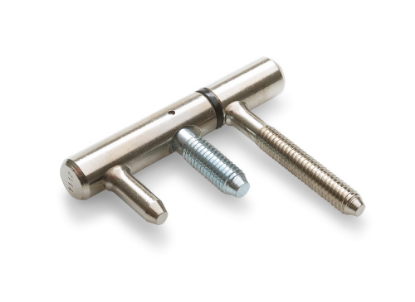 Afbeeldingen van DX Inboorpaumelle staal vernikkeld 12MM ring NY zwart t.b.v. metalen deuren & kozijnen