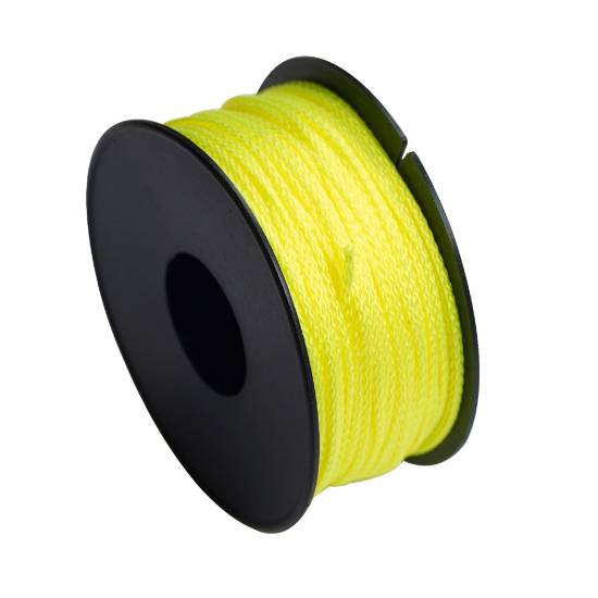 Afbeeldingen van MELKMEISJE Schietloodkoord fluor geel 1,3MM 50M