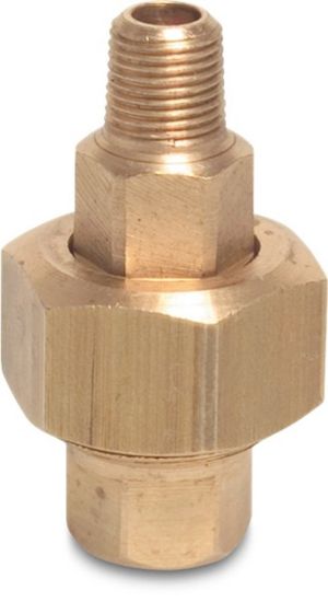 Afbeeldingen van PROFEC Koppeling nr.341 messing type conisch 1.¼" binnendraad/buitendraad 30bar