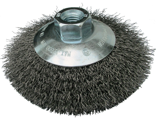 Afbeeldingen van Kegelborstel 0,3MM gebogen staal M14 115MM