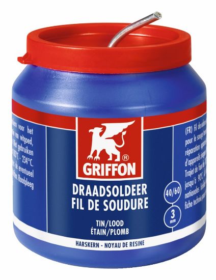 Afbeeldingen van GRIFFON Draadsoldeer tin/lood 40/60 harskern 3MM 500g
