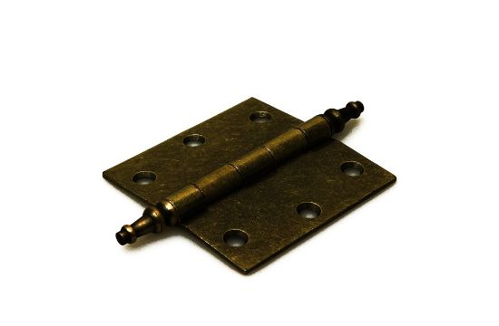 Afbeeldingen van Vaasknopscharnier vermessingd + pen 76X76MM