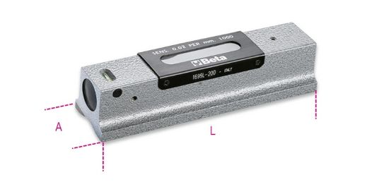 Afbeeldingen van BETA Aswaterpas gietijzer + geslepen prismatische zool 0,02MM/M 1699L/1