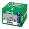 Afbeeldingen van SPAX Spaanplaatschroef verzonkenkop WIROX voldraad PZ2 3,5X15MM