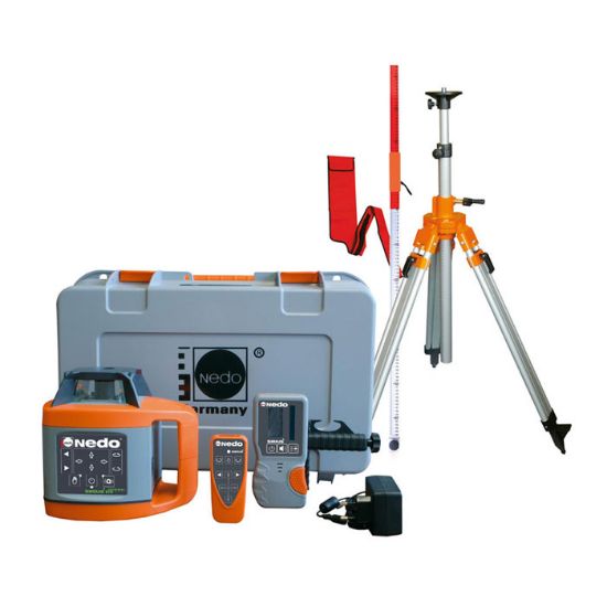 Afbeeldingen van NEDO Rotatielaser SIRIUS 1 HV green set 1 inclusief in hoogte verstelbaar statief (bereik 0,80 m tot 2,76 m), flexilat, universele adapter en hoes laser-klasse 2 471951-632