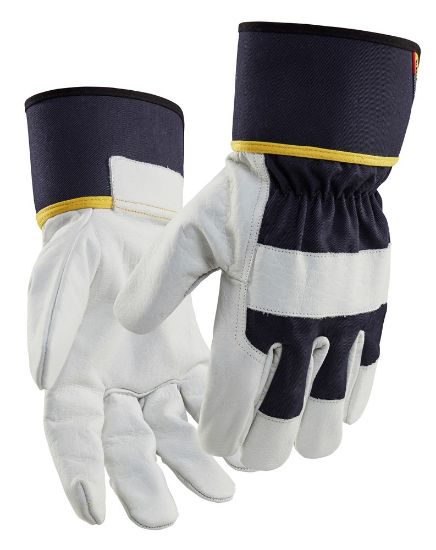 Afbeeldingen van BLÅKLÄDER Werkhandschoen leder 2841 donkerblauw/wit 8