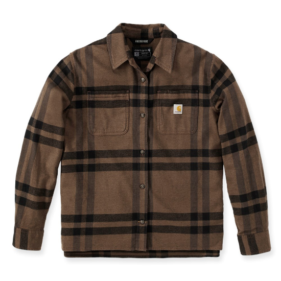 Afbeeldingen van CARHARTT Shirt lange mouwen geruit stretch dames 105989 brown heather XS