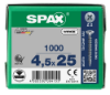 Afbeeldingen van SPAX Spaanplaatschroef verzonkenkop WIROX voldraad PZ2 4,5X25MM