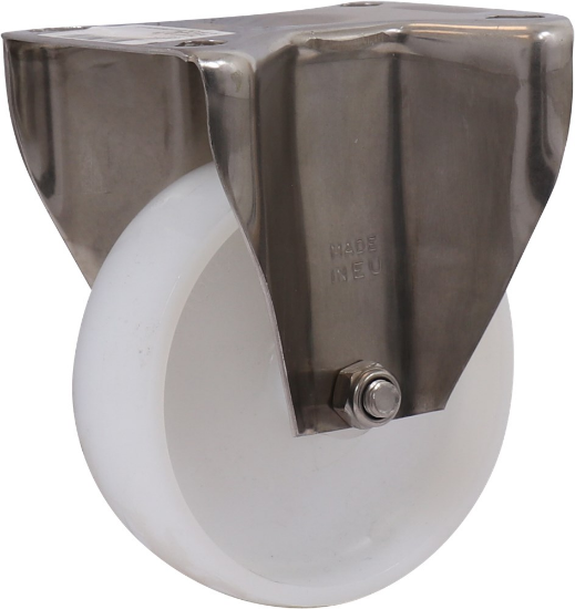 Afbeeldingen van KELFORT Bokwiel RVS wit polyamide 100MM met rollager 130kg