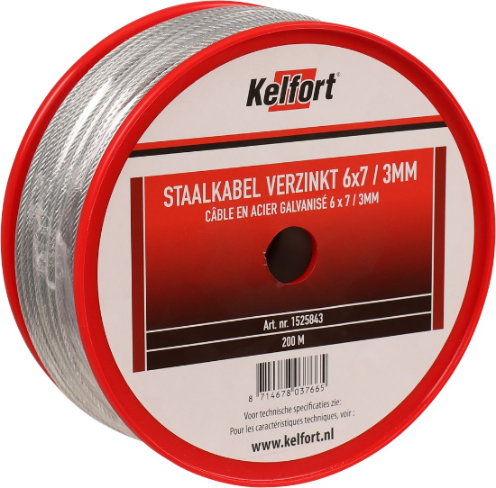 Afbeeldingen van KELFORT Staalkabel EV 6X7 3MM 200M