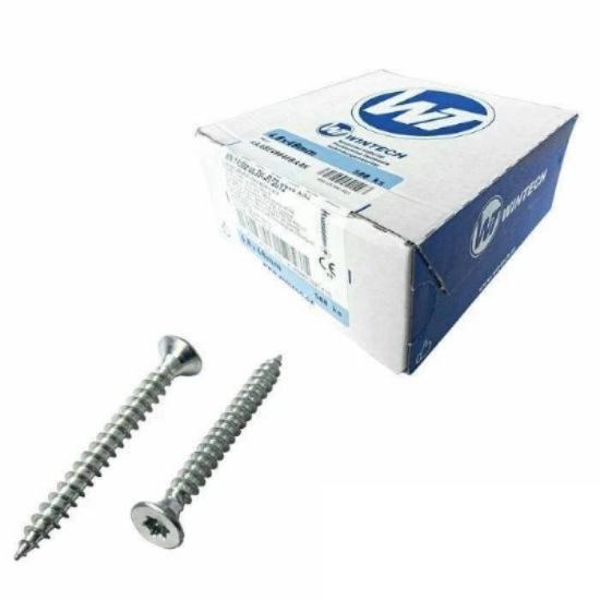Afbeeldingen van WINTECH spaanplaatschroef platkop TX25 RVS A2 5X50MM