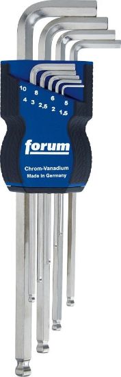 Afbeeldingen van FORUM Haakse inbussleutelset kogelkop 1,5-10MM 9x
