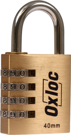 Afbeeldingen van OXLOC Cijferhangslot messing 40MM CL40