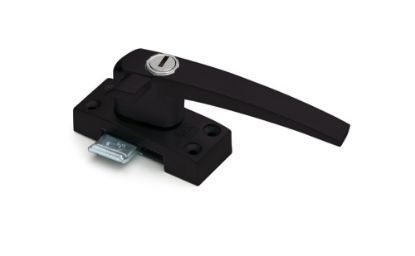 Afbeeldingen van DX Raamboompje met cilinderslot rechtshandig met nok SKG*® zamac epoxy coating zwart