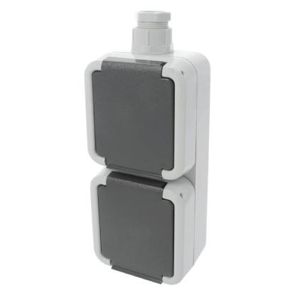 Afbeeldingen van PEHA Opbouw stopcontact WCD IP44 RA dubbel verticaal