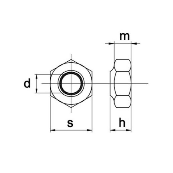 Afbeeldingen van Zeskantborgmoer DIN985 A2 M10 GECOAT