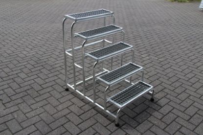 Afbeeldingen van ASC Montagetrap 5 treeds met rooster 97X138X59,5CM