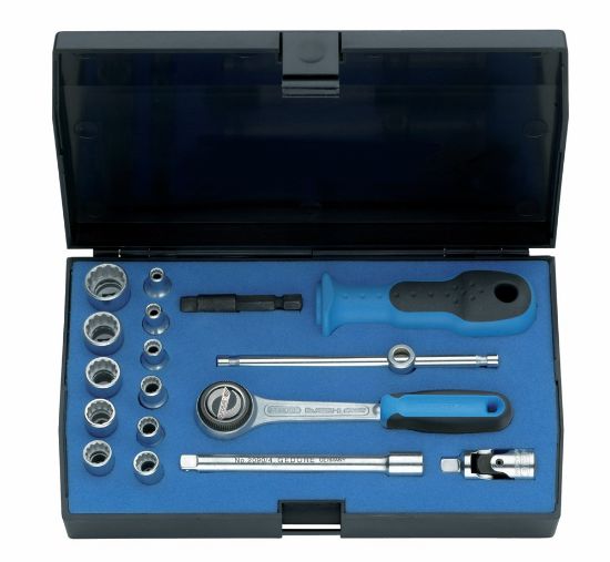 Afbeeldingen van GEDORE Dopsleutelset ¼" D 20 EMU-3 UD-profiel 4-13MM 17x