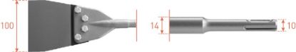 Afbeeldingen van ROTEC Vervangingsset t.b.v. spachtelbeitel SDS-Plus 100X250MM