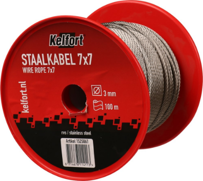 Afbeeldingen van KELFORT Staalkabel RVSA2 7X7 3MM 100M