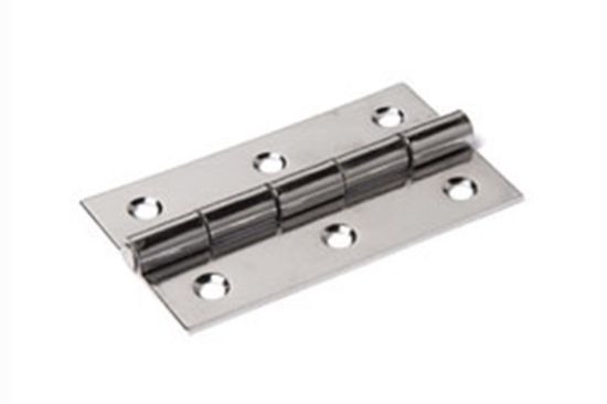 Afbeeldingen van Smalscharnier recht RVS + vaste pen 50X30MM