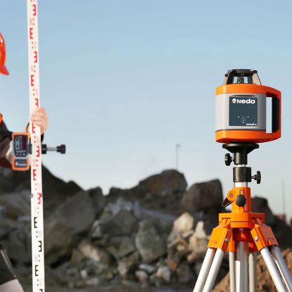 Afbeeldingen van NEDO Rotatielaser SIRIUS 1 H inclusief laserontvanger ACCEPTOR MAXX, Heavy-Duty baakklem, accu's, lader en koffer laser-klasse 3R 471934