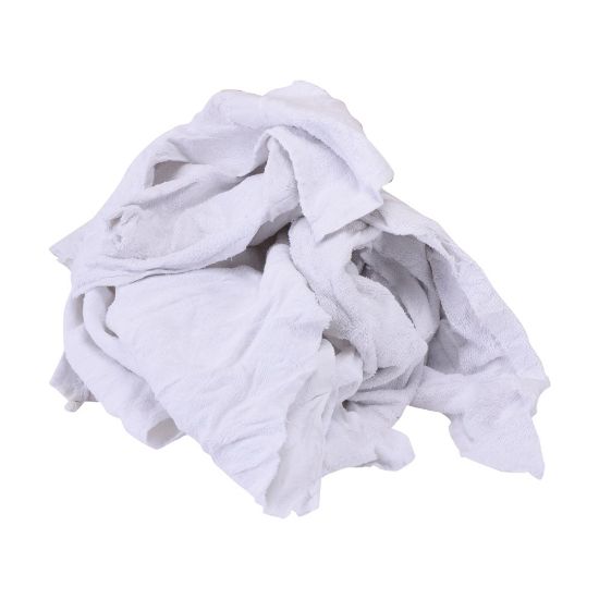 Afbeeldingen van Poetslap handdoek/badstof wit 10kg