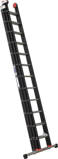 Afbeeldingen van KELFORT Reformladder ALU/zwart met stabilisatiebalk 3X12 7,75M