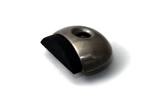 Afbeeldingen van Deurstopper RVS met zwarte zijbuffer 55X18MM