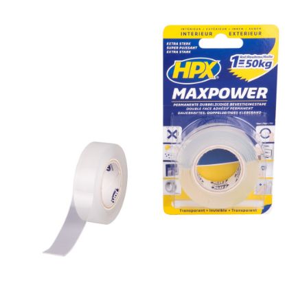 Afbeeldingen van HPX Bevestigingstape Max Power transparant 19MM 2M