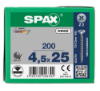 Afbeeldingen van SPAX Spaanplaatschroef verzonkenkop WIROX voldraad PZ2 4,5X25MM