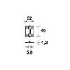 Afbeeldingen van AXA Scharnier vaste pen GK 40X32MM