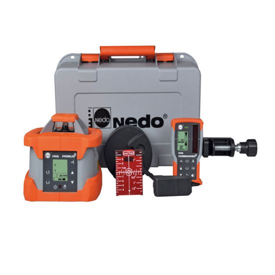Afbeeldingen van NEDO Rotatielaser PRIMUS 2 H inclusief laserontvanger ACCEPTOR MAXX, Heavy-Duty baakklem, Quick-Fix, accu's, lader en koffer laser-klasse 2 472018-632