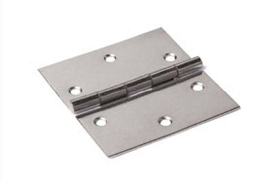 Afbeeldingen van Smalscharnier recht RVS + vaste pen 60X60MM