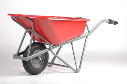 Afbeeldingen van MATADOR Kruiwagen Profi-Max Plus 151-L4 HDPE bak rood 90L met 4-ply luchtbanden